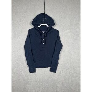 Patagonia Women's XS Necessity Terry Hooded Pullover Blue Organic Cotton Tencell